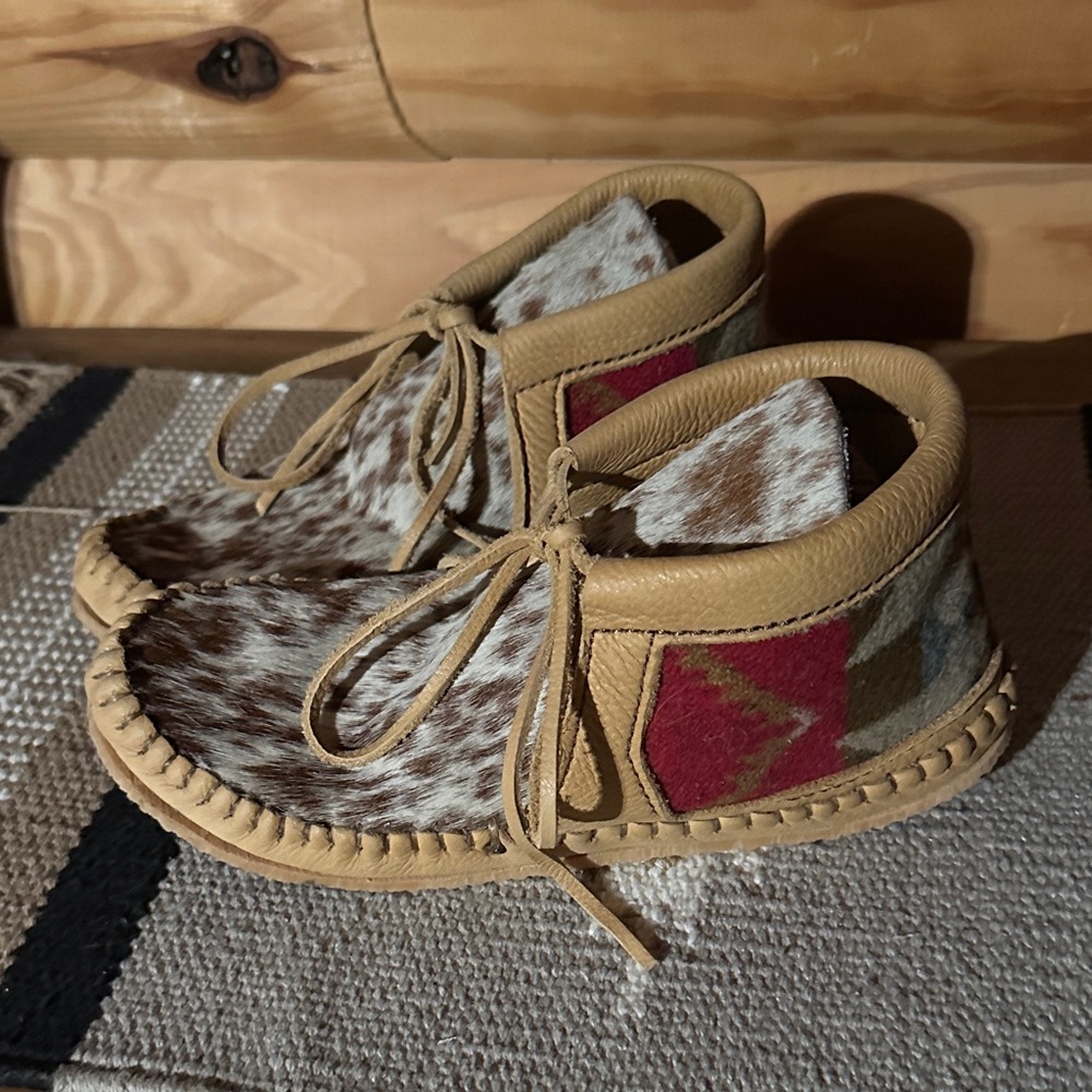 Tan and Multicolor Women's Moccasins